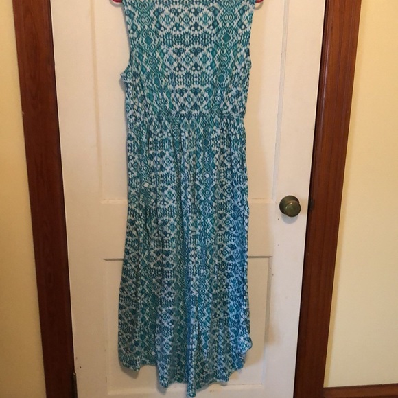 Turquoise and white high low dress - Picture 5 of 6